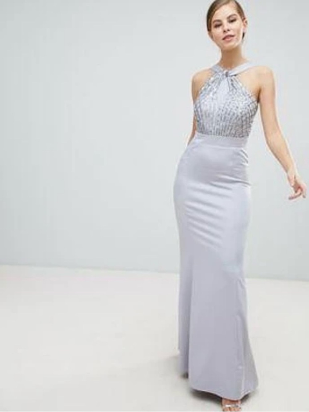 Little Mistress Metallic Strapless Gown